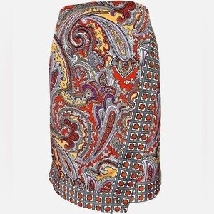 New York & Co. Women's Multicolor Paisley Straight Casual Mini Skirt NWT